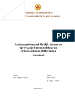 DR - Analiza Performansi MySQL Sistema Za Upravljanje Bazom Podataka Na Virtualizacionim Platfor