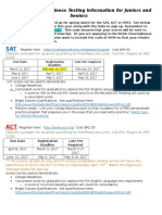 Spring College Readiness Testing Information for Juniors and Seniors