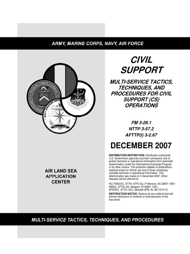 Restricted U.S. Military Multi-Service Civil Support Operations Manual ...