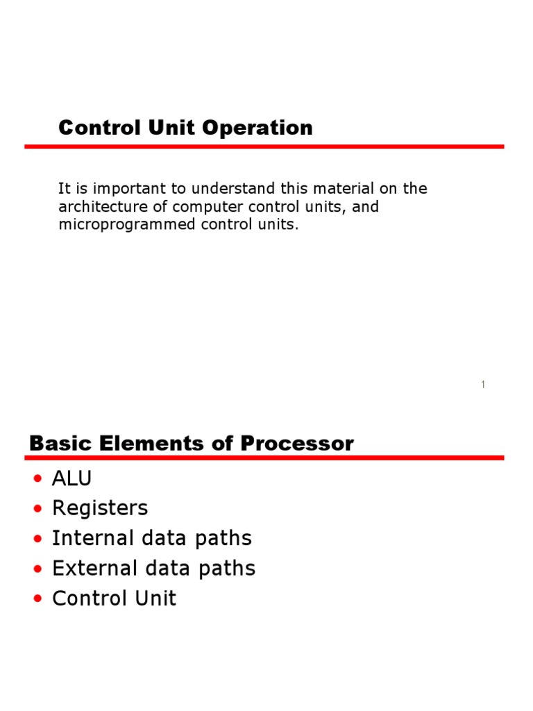 Control Unit PDF Central Processing Unit Computer Science