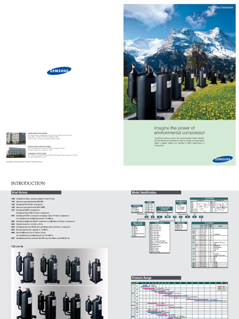 samsung compressor size chart