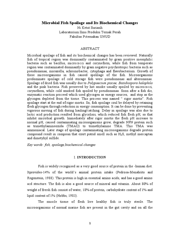 Microbial Spoilage of Fish Explained | PDF | Decomposition | Glycolysis