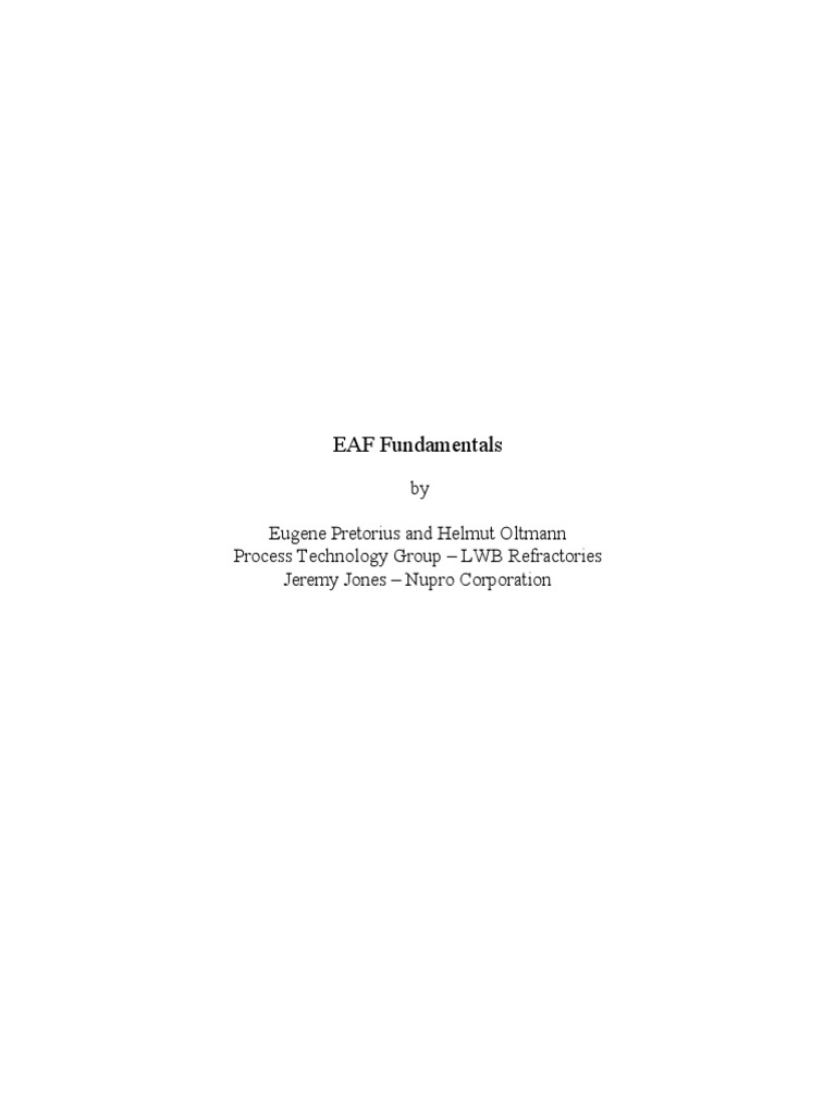 Fundamentals of The EAF Process PDF | PDF