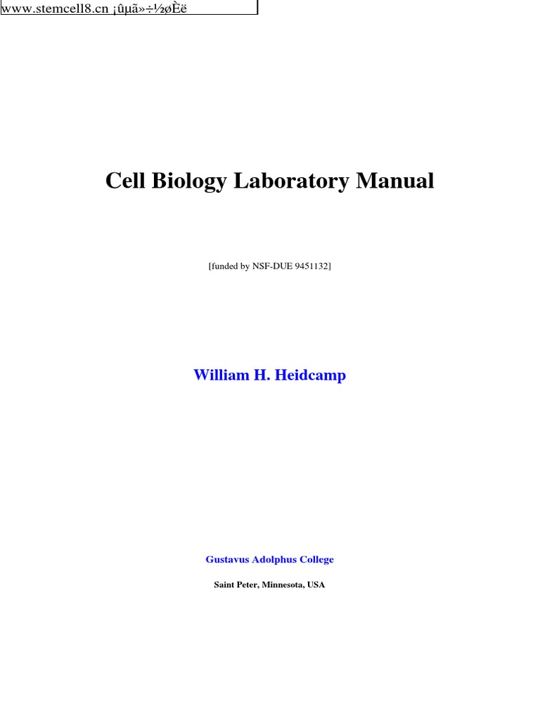 Cell Biology Laboratory Manual | PDF | Microscopy | Lens (Optics)