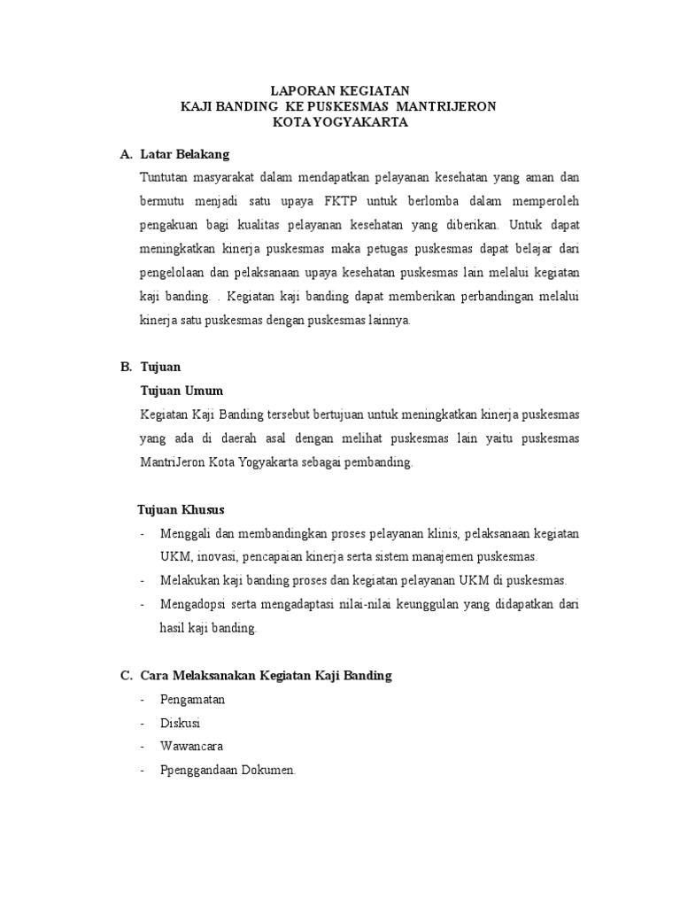 Laporan Kaji Banding