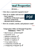 Thermal Properties: Issues To Address..