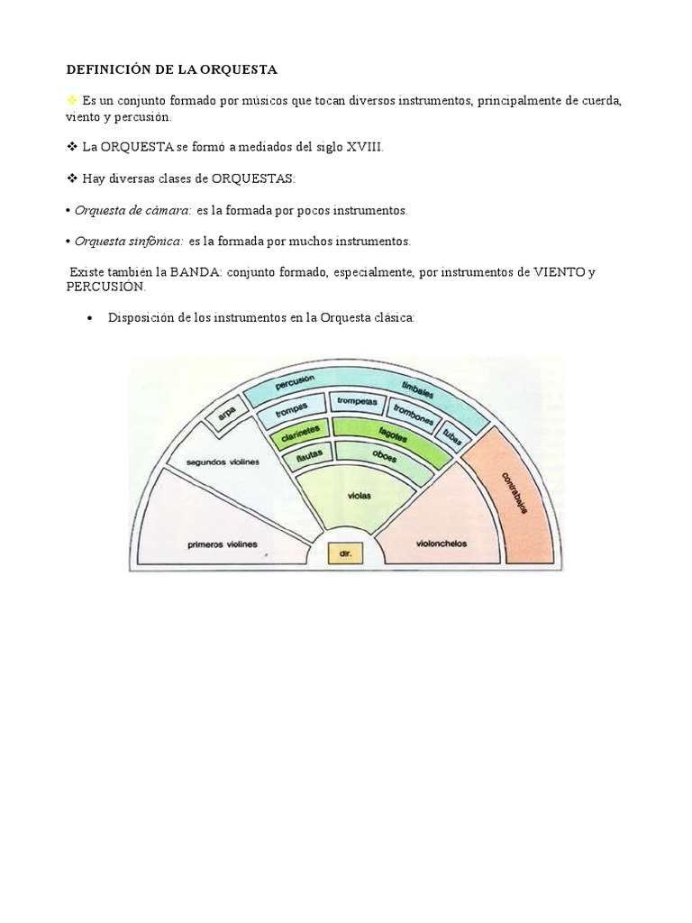 Disposición de Instrumentos en la Orquesta | PDF | Clarinete | Oboe