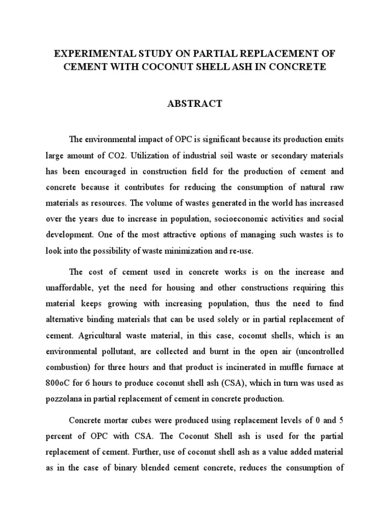 (Rect-15) Experimental Study On Partial Replacement of Cement With ...