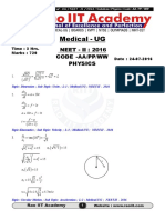 NEET PHASE 2 2016 Code AA PP WW Solutions Ver 3