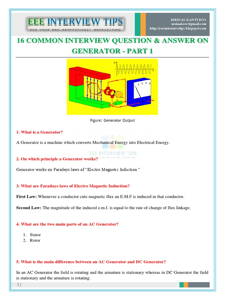 16 Common Interview Questions &amp; Answers On Generator - Part-1 