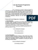 Forma y Uso Del Present Progressive Grammar