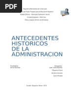 Antecedentes de La Administracion