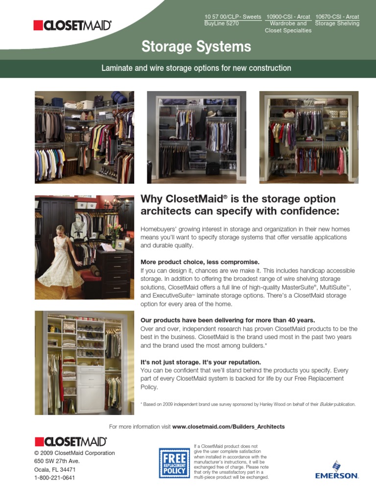 ClosetMaid Architect Brochure | PDF | Cabinetry | Closet
