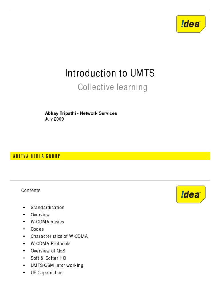 Abhay Technical Introduction To Idea | PDF | 3 G | Channel Access Method