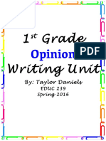 1st Grade Persuasive Writing Unit