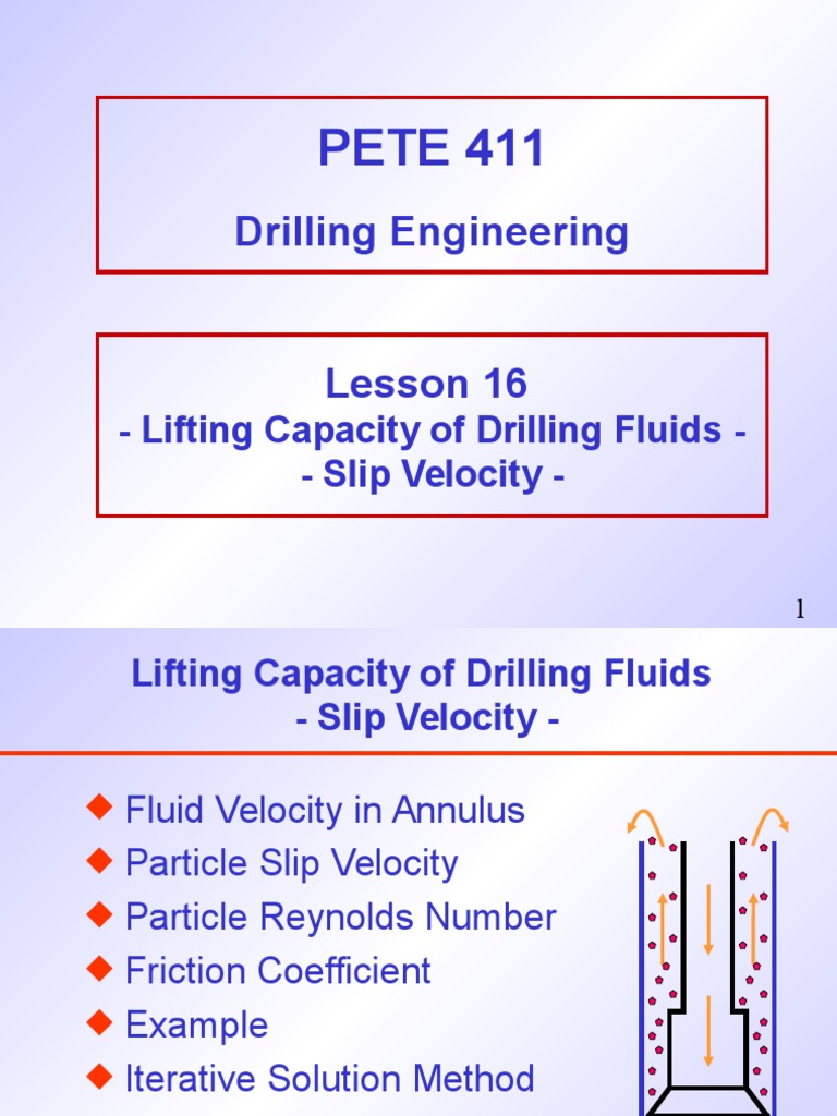 Understanding Slip Velocity in Drilling | PDF | Viscosity | Shear Stress