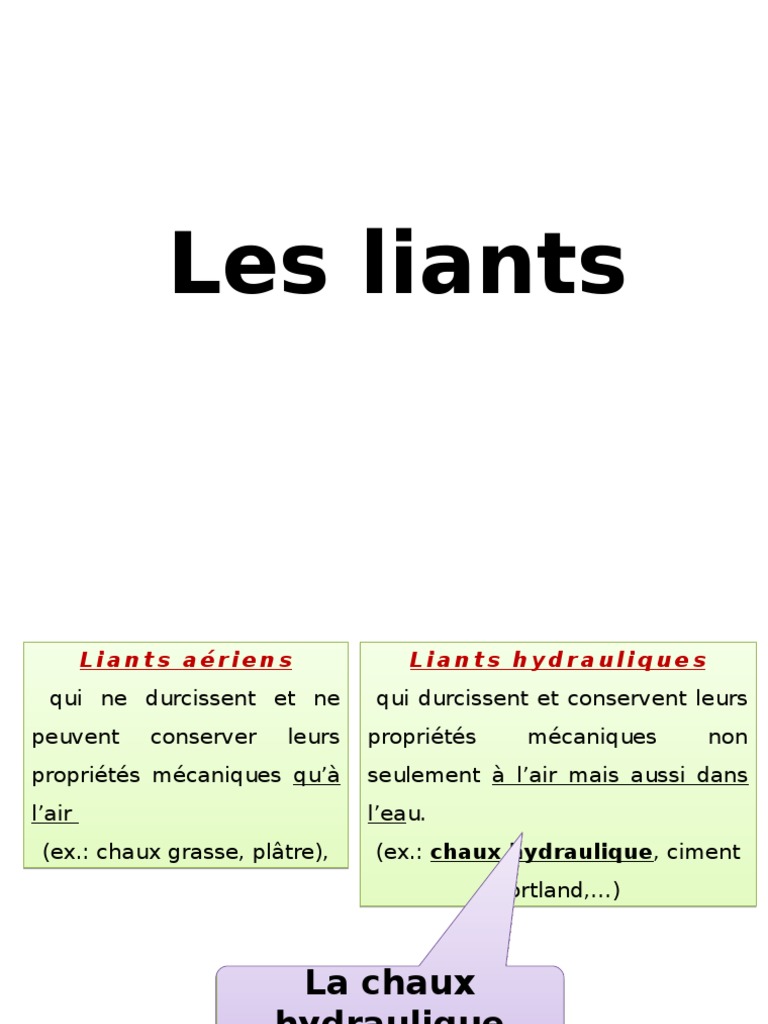 La Chaux Hydraulique PDF Chaux Mortier (matériau)