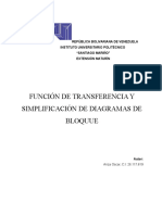 Funcion de Transferencia y Simplificacion de Diagramas de Bloque.