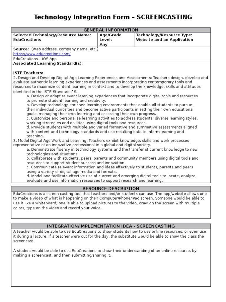 EduCreations: Screen Casting Tool Guide | PDF | Educational Assessment ...