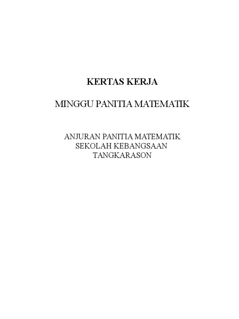 Program Panitia Matematik Pdf