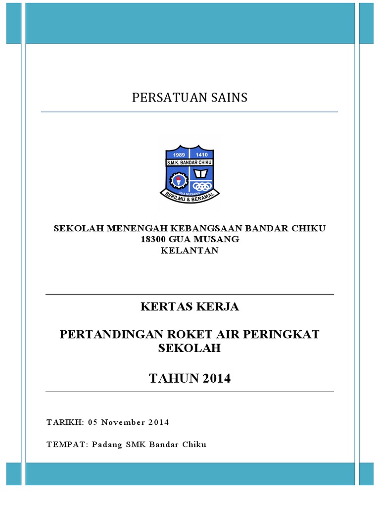 Kertas Kerja Pertandingan Roket Air Pdf
