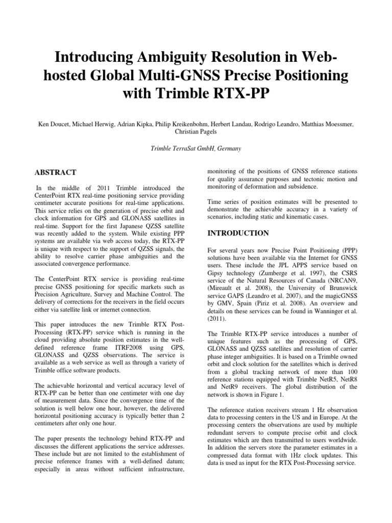 Rtx Post Processing Pdf Global Positioning System Scalability