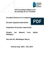 Ensayo de La Economía Del Ecuador Luego de Los 10 de Los "Revolucionarios"