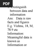 Distinguish Between Data and Information