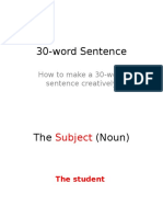 30 Word Sentence