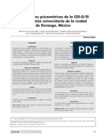 Propiedades Psicométricas de La CES-D-Is en Población Universitaria de La Ciudad de Durango, México