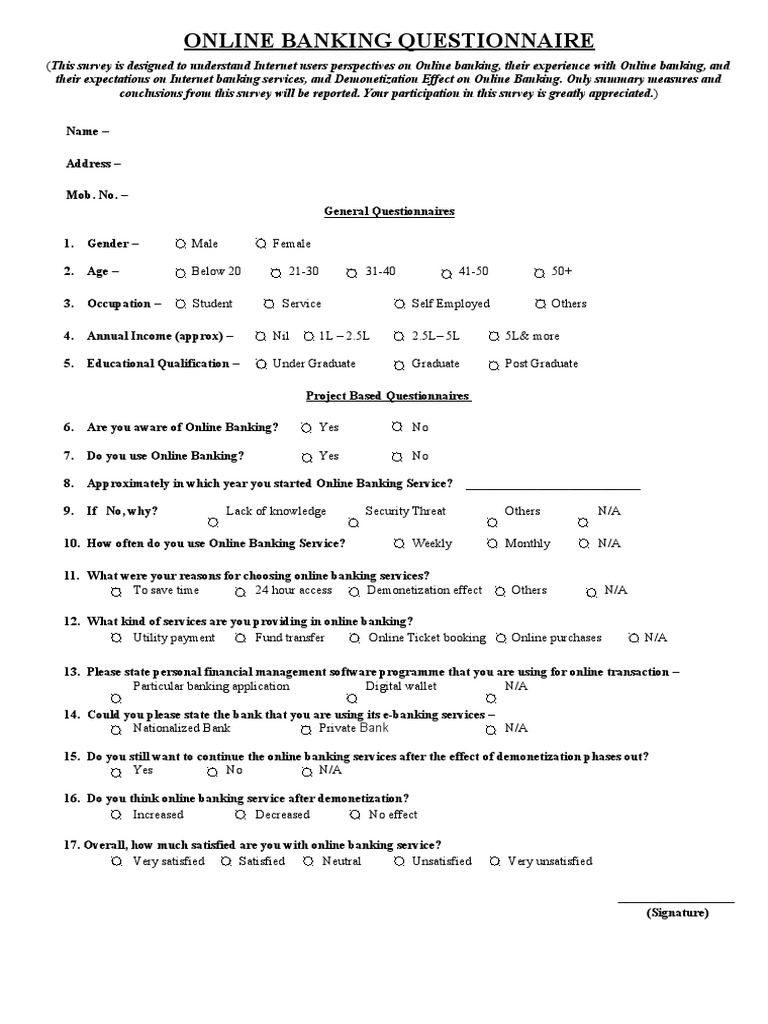 Final Questionnaire 2 Online Banking Information Age