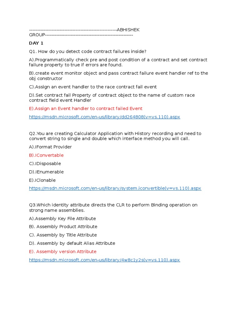 Verfied Brainbench Queston Answer Set | PDF | Component Object Model ...