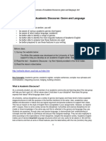 Es1103 Week 2 Tutorials1and2 Overview of Academic Discourse Genresand Language