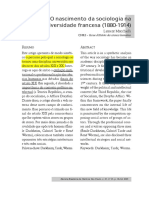 O Nascimento Da Sociologia Na Universidade Francesa (1880-1914)