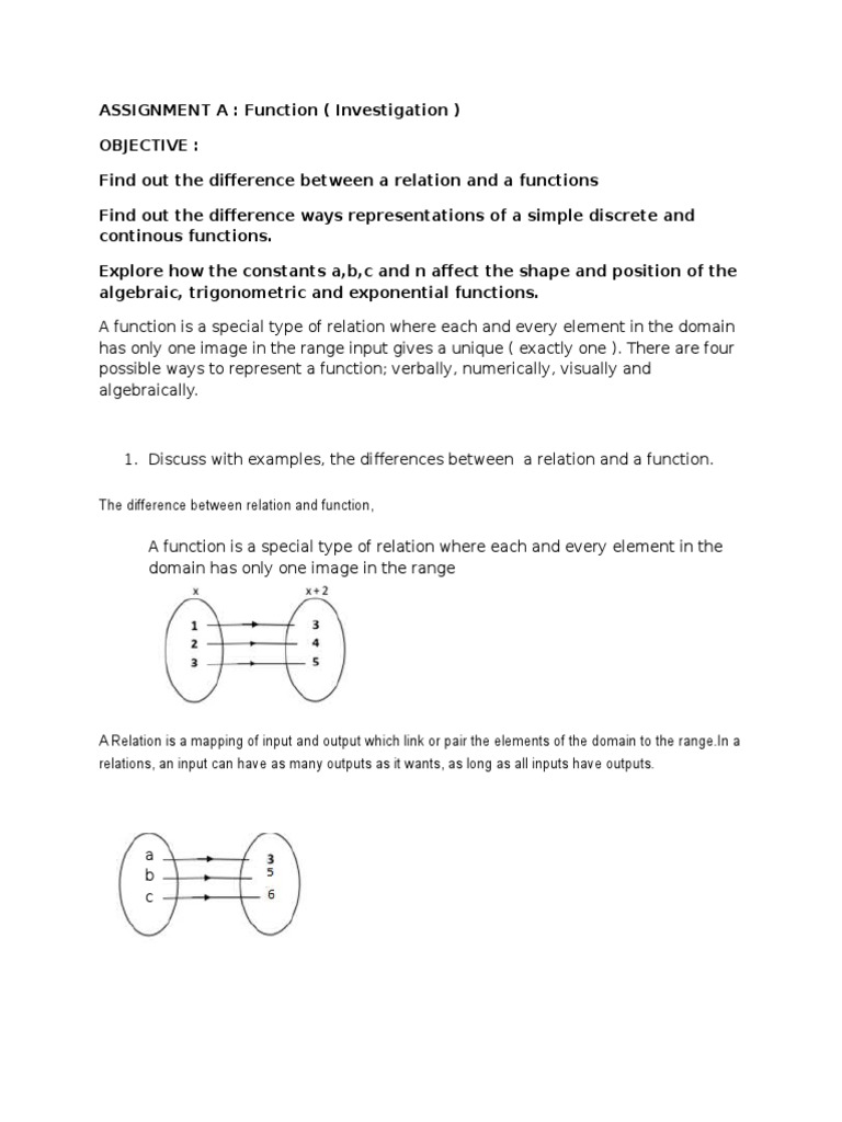 The Difference Between Relation and Function | PDF | Function ...