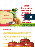 Brief Illustratio N of Food Hygiene Including The Food Safety Courses
