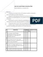 Cuestionario de Control Interno de Activos Fijos