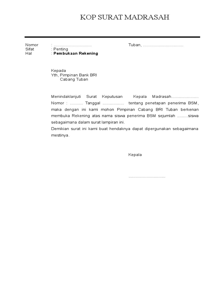 Contoh Surat Permohonan Doc