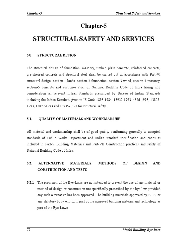 Structural Safety and Services: Chapter-5 | PDF
