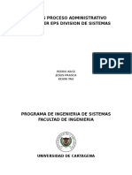 Analisis Proceso Administrativo Mutual Ser Eps Division de Sistemas