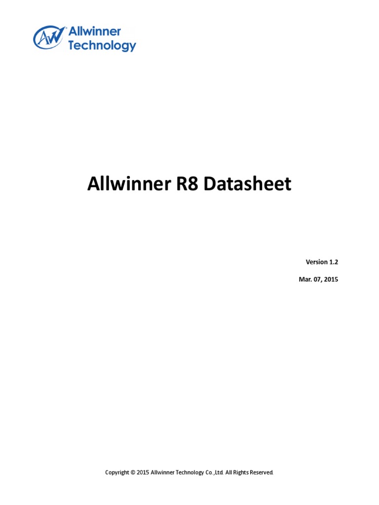 Allwinner R8 Datasheet V1.2 | PDF | Arm Architecture | License
