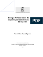 Energía Metabolizable Del Grano de Soya Integral Determinada en Pollos de Engorde