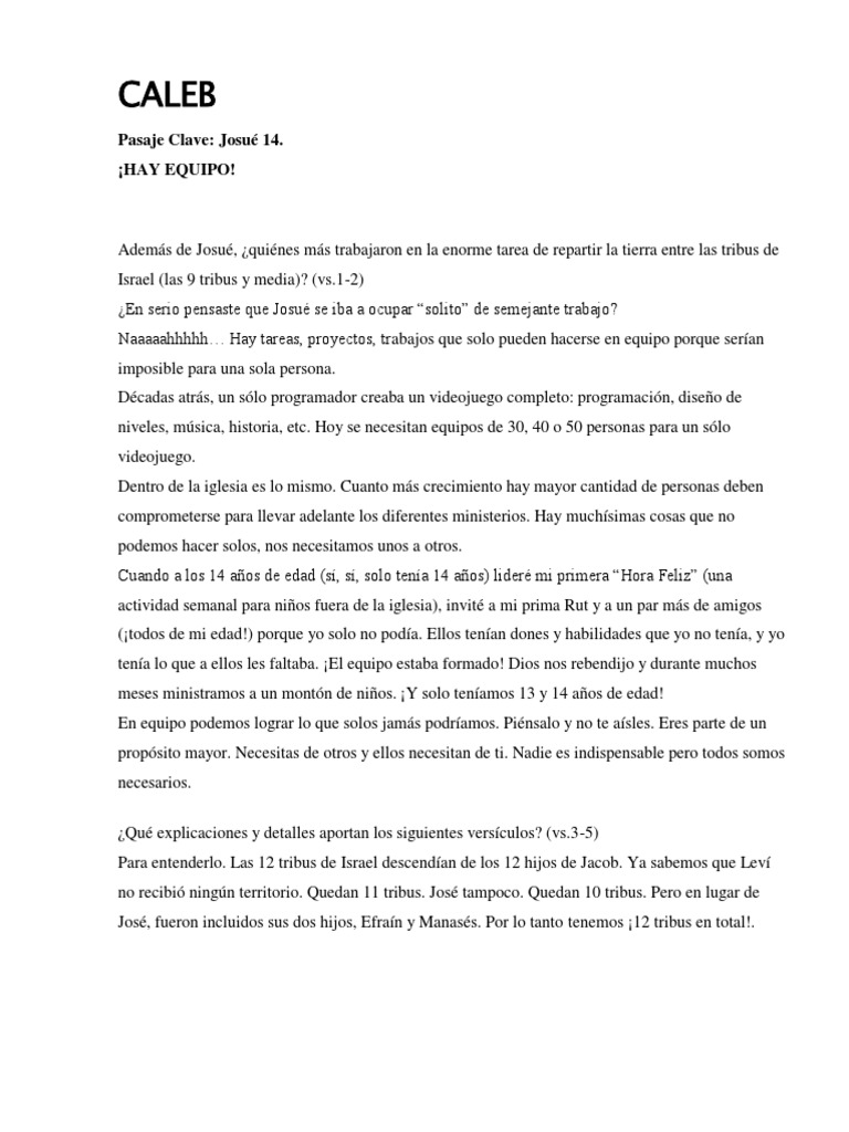 Caleb | PDF | Joshua | Biblia hebrea