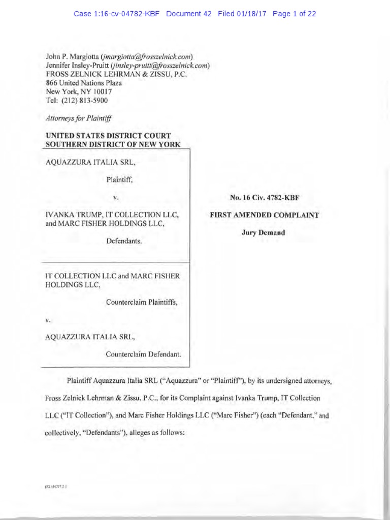 Aquazzura vs. Ivanka Trump: Shoe Dispute | PDF | Trade Dress | Injunction