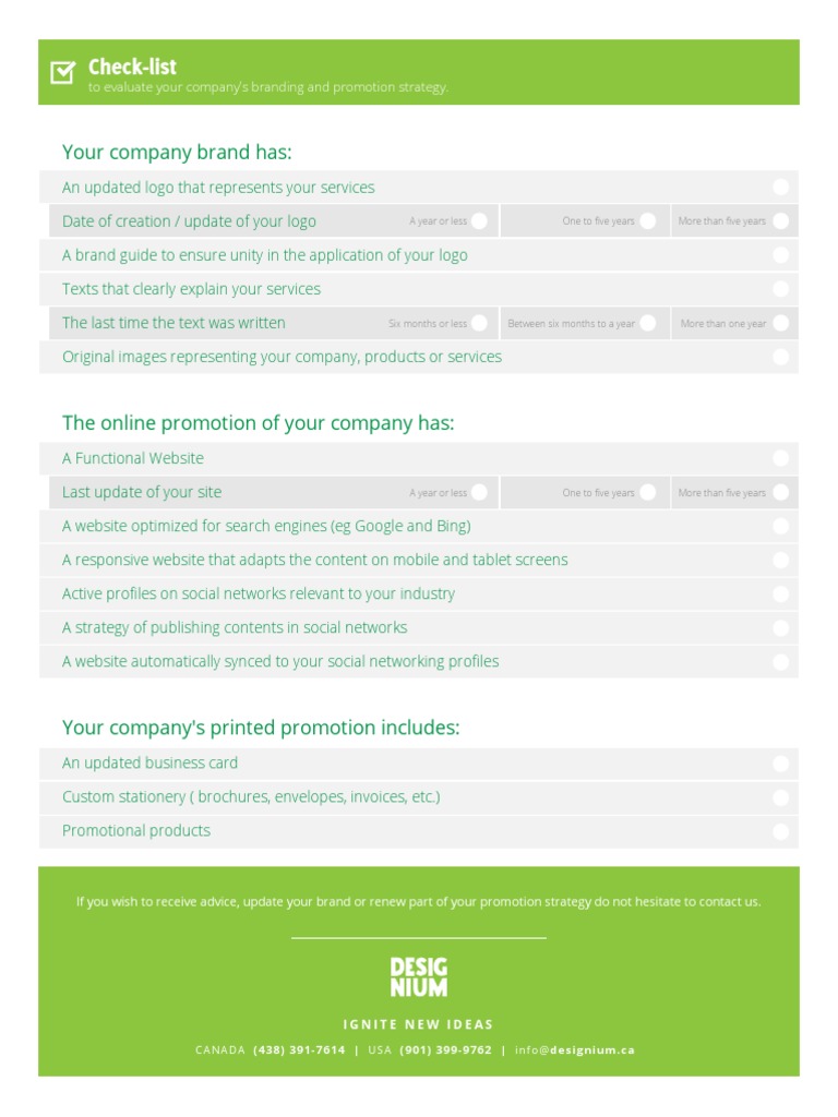 Branding and Promotion Strategy Checklist | PDF | Career & Growth