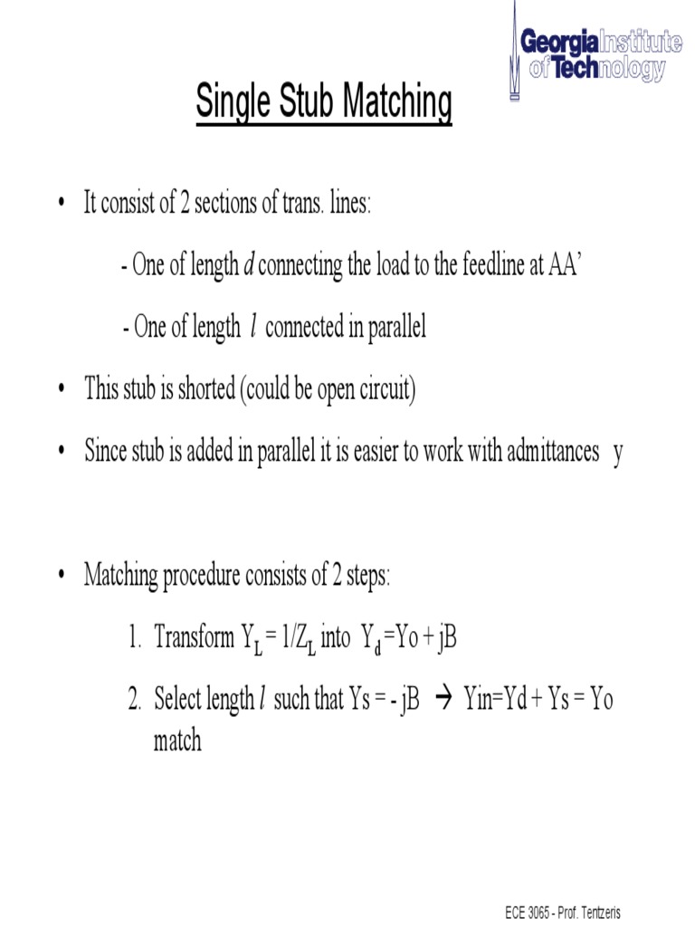Single Stub Matching PDF | PDF