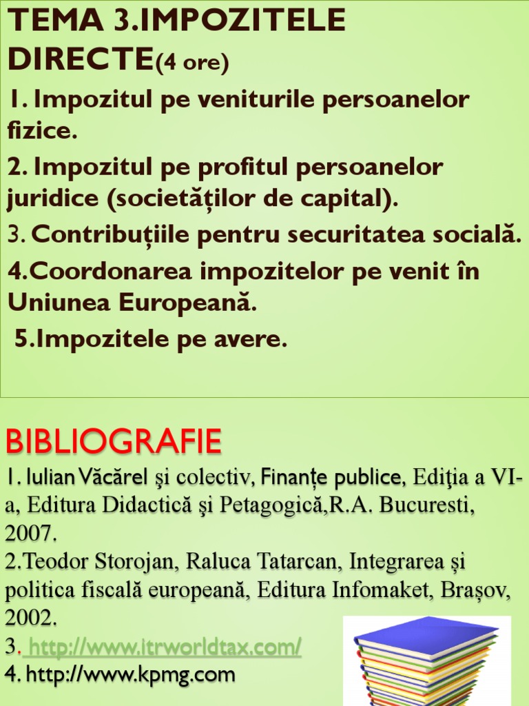 Tema 3. Impozitele Directe În Diferite Ţări Ale Lumii | PDF