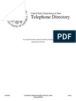 United States Department of State Telephone Directory Organizational Sections