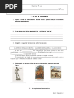 Ficha de Trabalho Historia - Renascimento