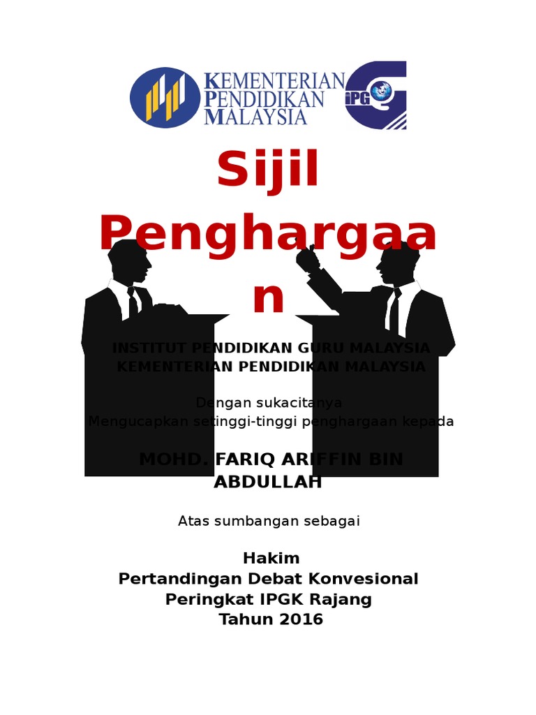 Sijil Debat Hakim Pdf
